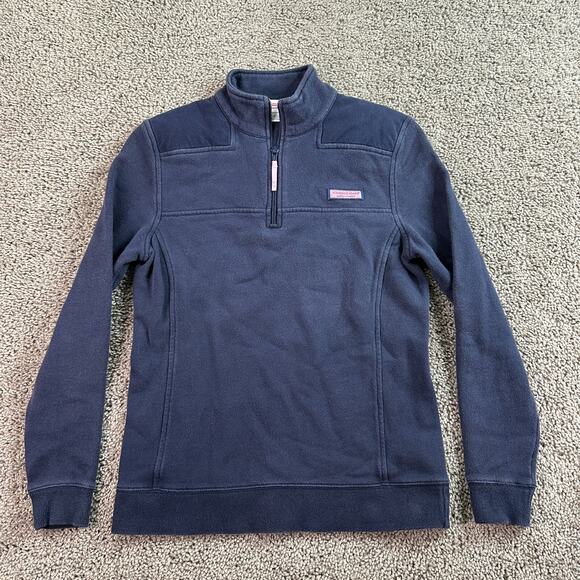 Vineyard Vines Sweatshirt Womens Extra Small Blue Shep Shirt 1/4 Zip Pullover - Picture 1 of 11